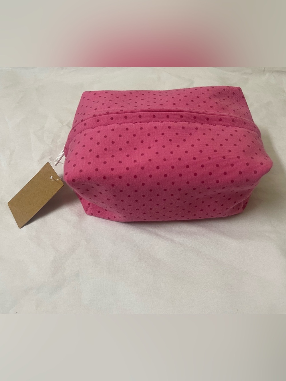 Brandy Melville Pink Polka Dot Makeup Bag